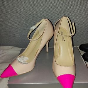 Pink toe heels